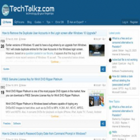 Скриншот главной страницы сайта techtalkz.com