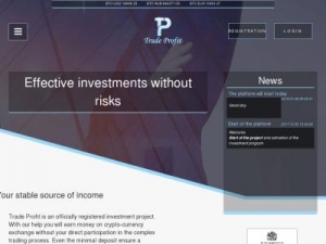 Скриншот главной страницы сайта tradeprofit.net
