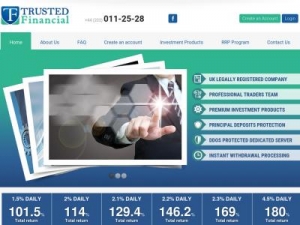 Скриншот главной страницы сайта trustedfinancial.biz