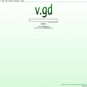 Скриншот главной страницы сайта v.gd