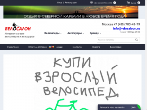Скриншот главной страницы сайта velosaloon.ru