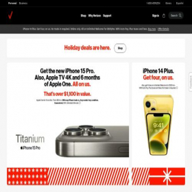 Скриншот главной страницы сайта verizon.net