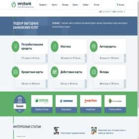 Скриншот главной страницы сайта verybank.ru