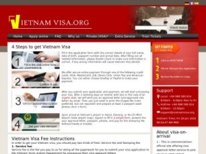 Скриншот главной страницы сайта vietnamvisa.org