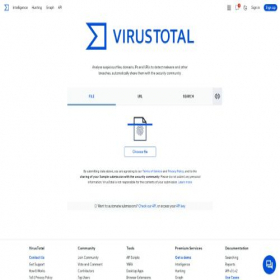 Скриншот главной страницы сайта virustotal.com