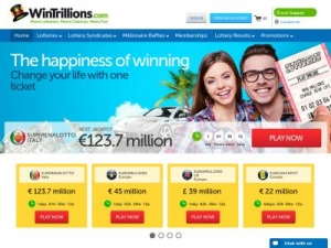 Скриншот главной страницы сайта wintrillions.com