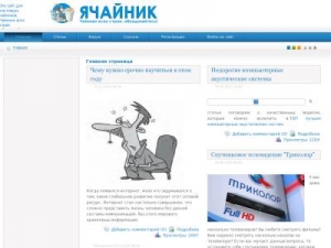 Скриншот главной страницы сайта yachaynik.ru