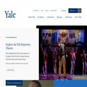 Скриншот главной страницы сайта yale.edu